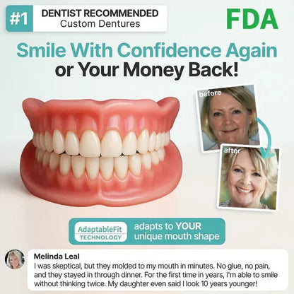 🦷 DarkFairy™ Medical Full Denture with Strong Suctiond Custom-Fit Full Functional Dentures